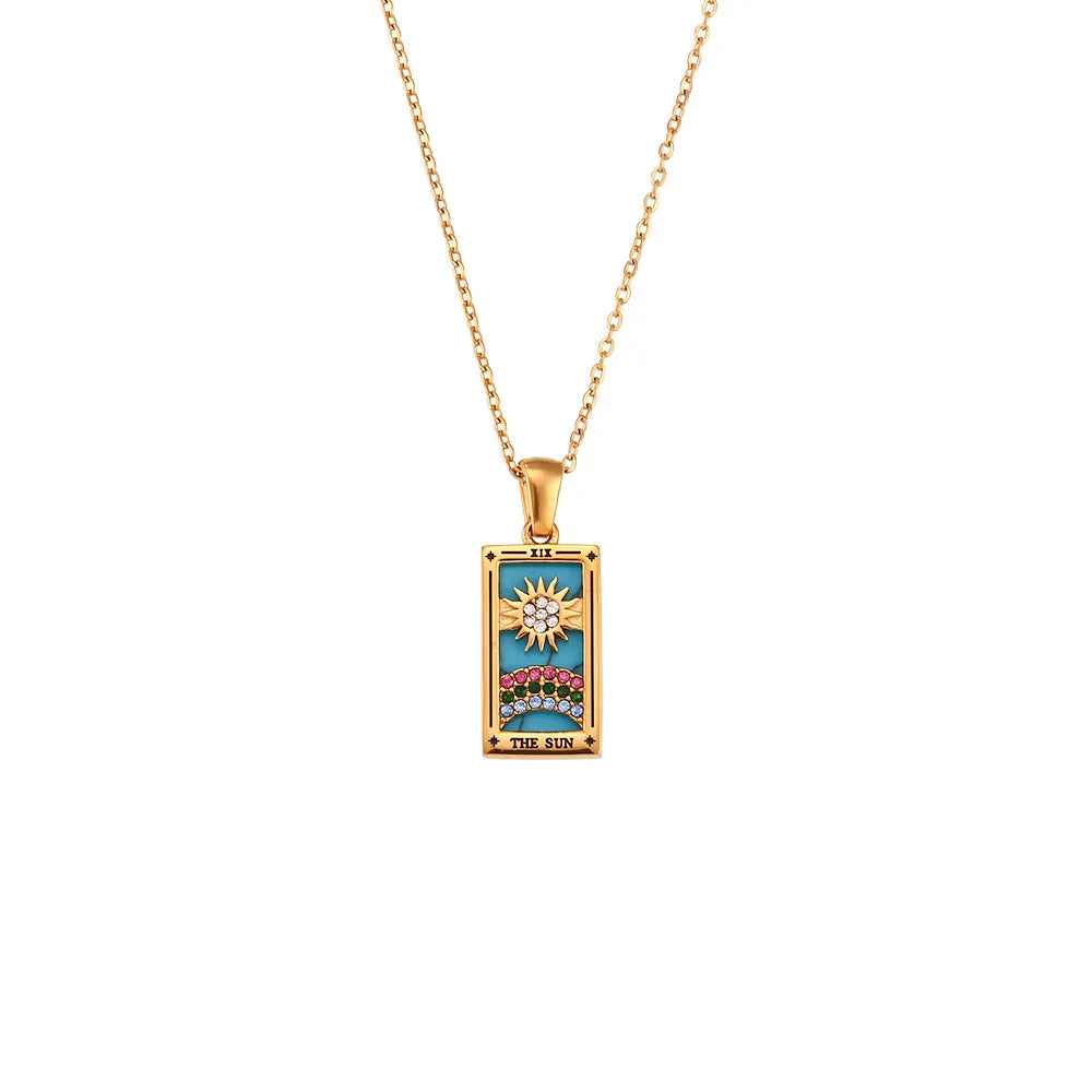 Gold Tarot Card Necklaces