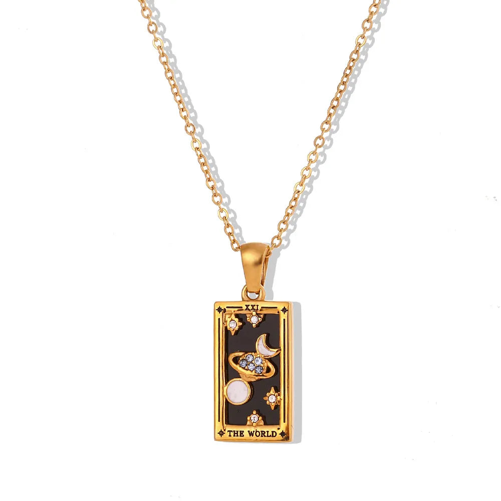 Gold Tarot Card Necklaces
