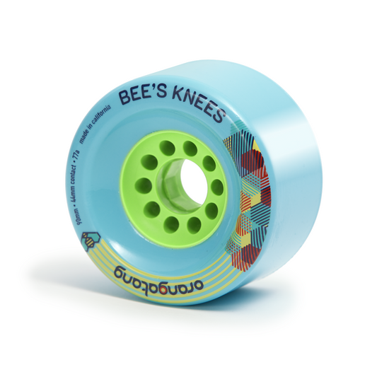Orangatang Bee's Knees 90mm 77a Longboard Wheels  - Blue (Set of 4)