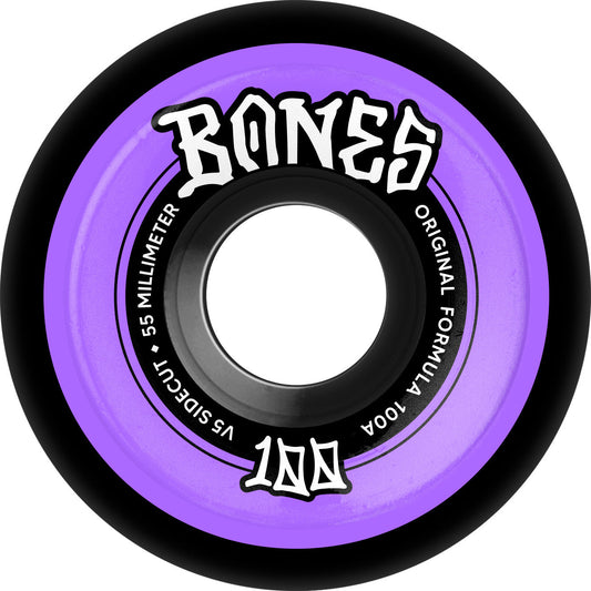 Bones OG 100's Original Formula V5 Sidecut 55mm 100a Wheels - Black (Set of 4)