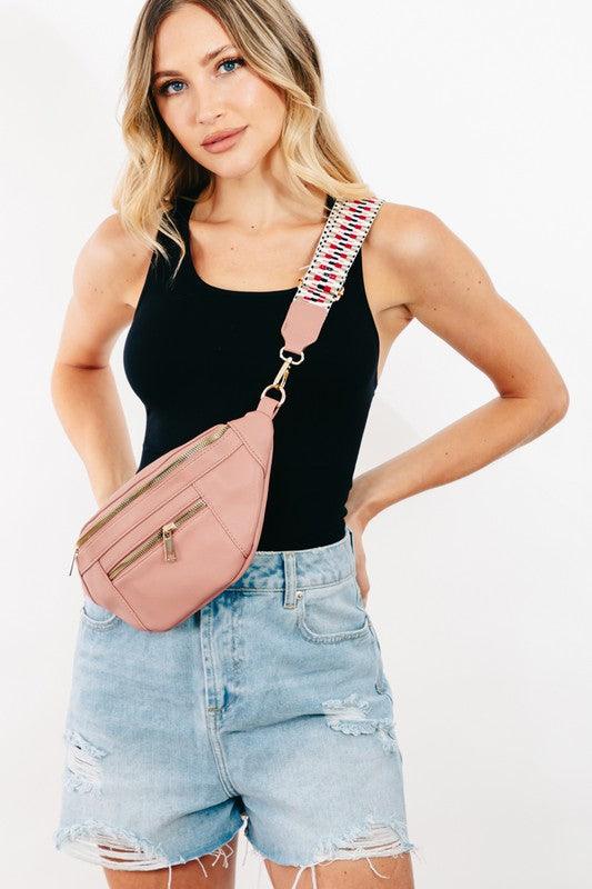 Fame  Leather Crossbody Bag with Removable Strap