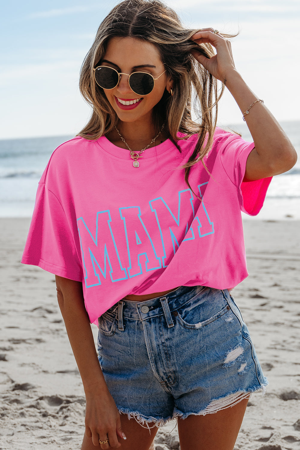MAMA Letter Graphic Neon Tee