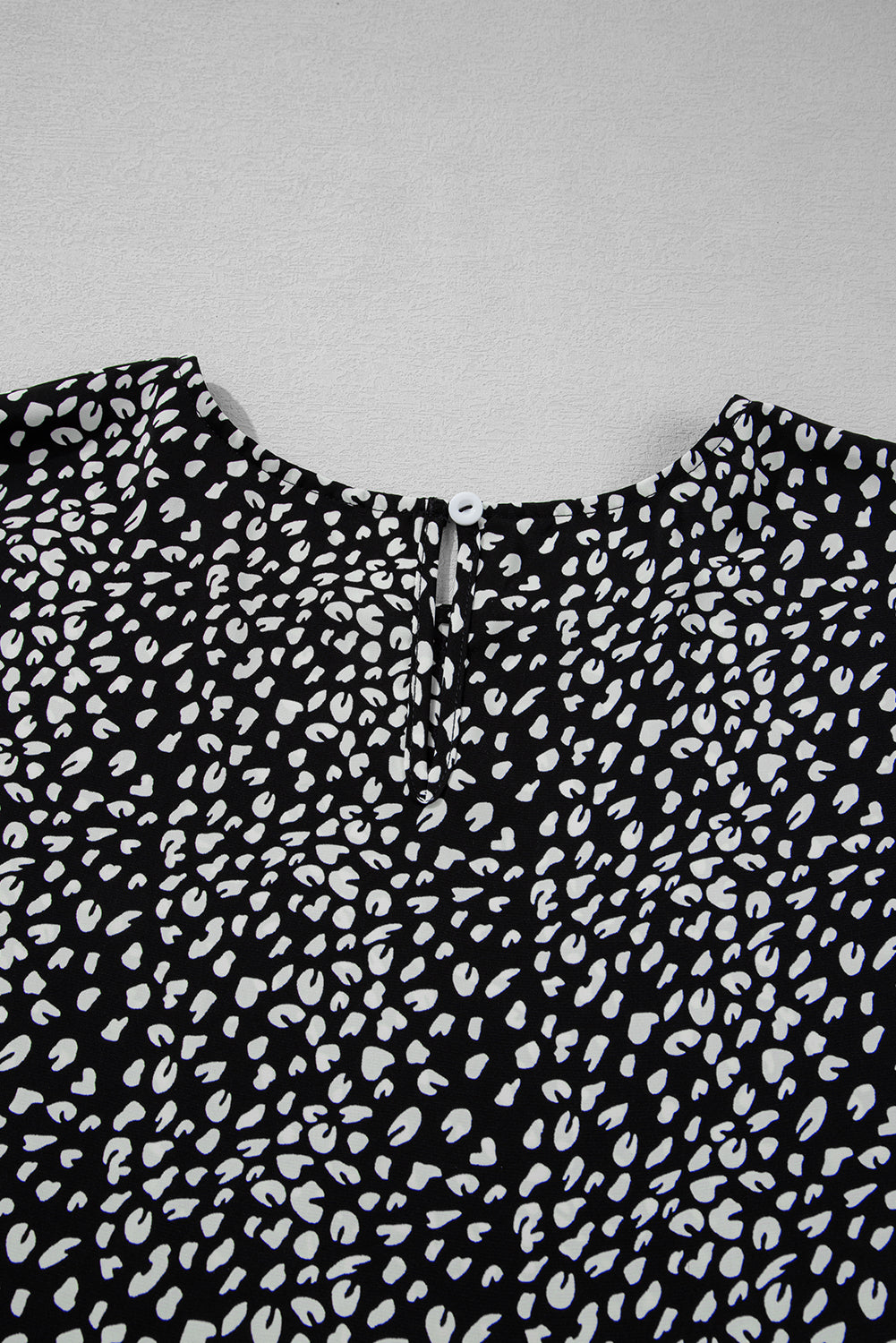 Black Leopard Print Flowy Tiered Plus Size Blouse