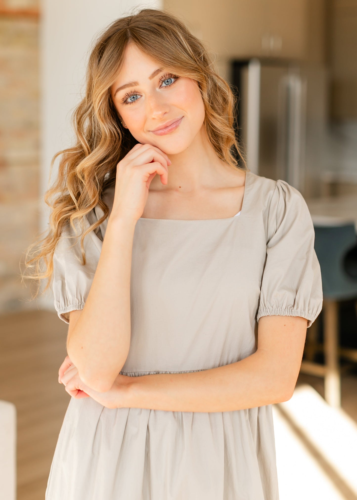 Ava Square Neck Midi Dress - FINAL SALE