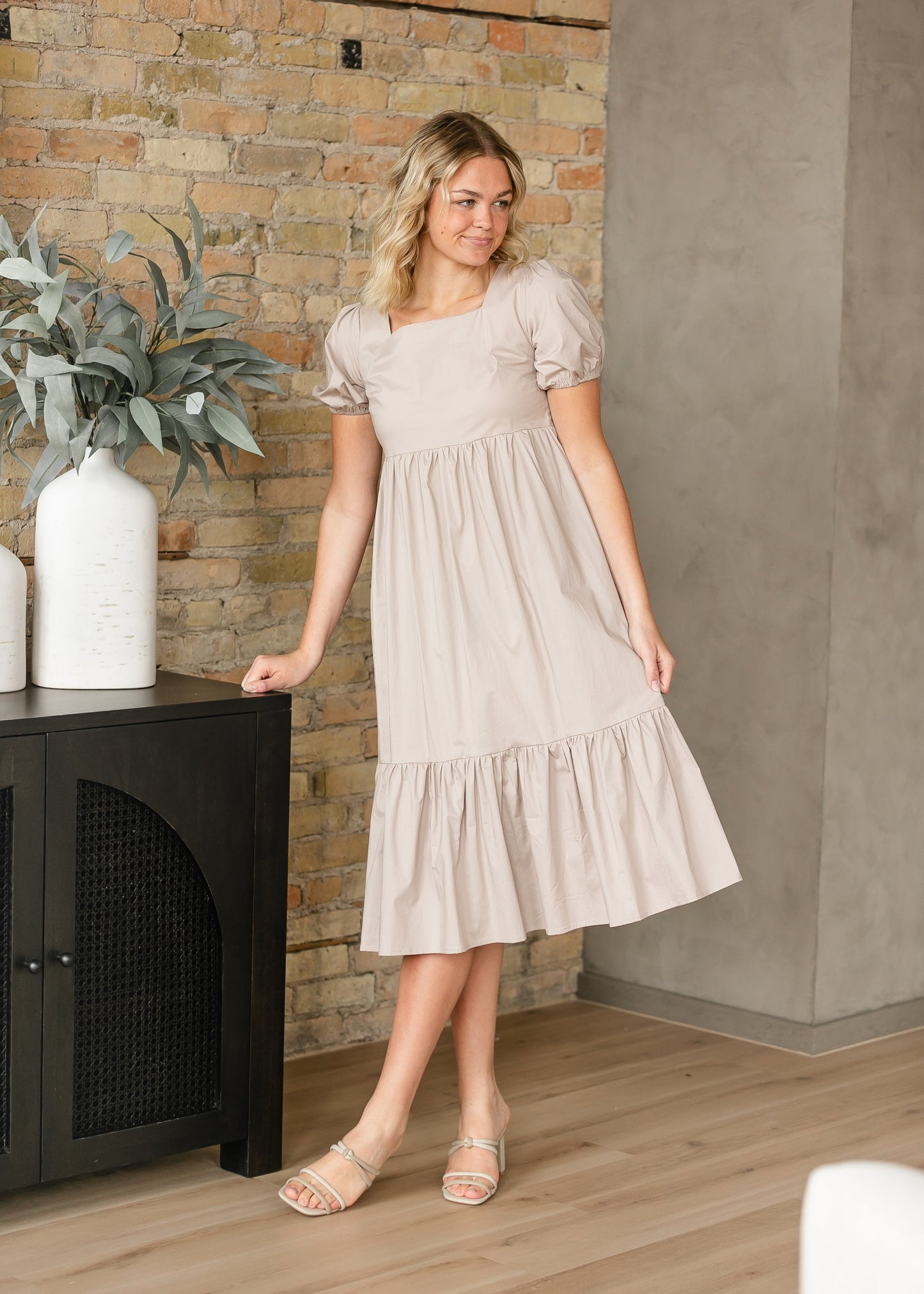 Ava Square Neck Midi Dress - FINAL SALE