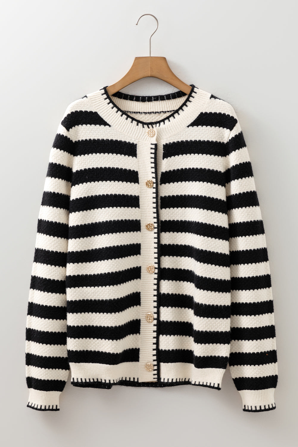 Rylee Stripe Button Cardigan Sweater