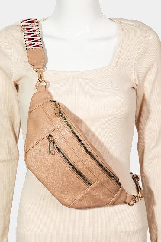 Fame  Leather Crossbody Bag with Removable Strap