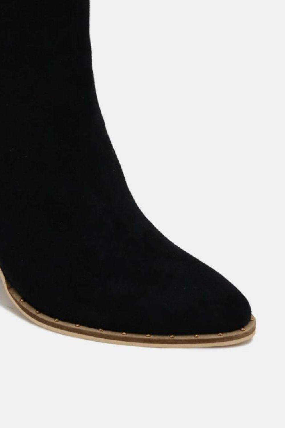 MayFair Suede Point Toe Ankle Booties
