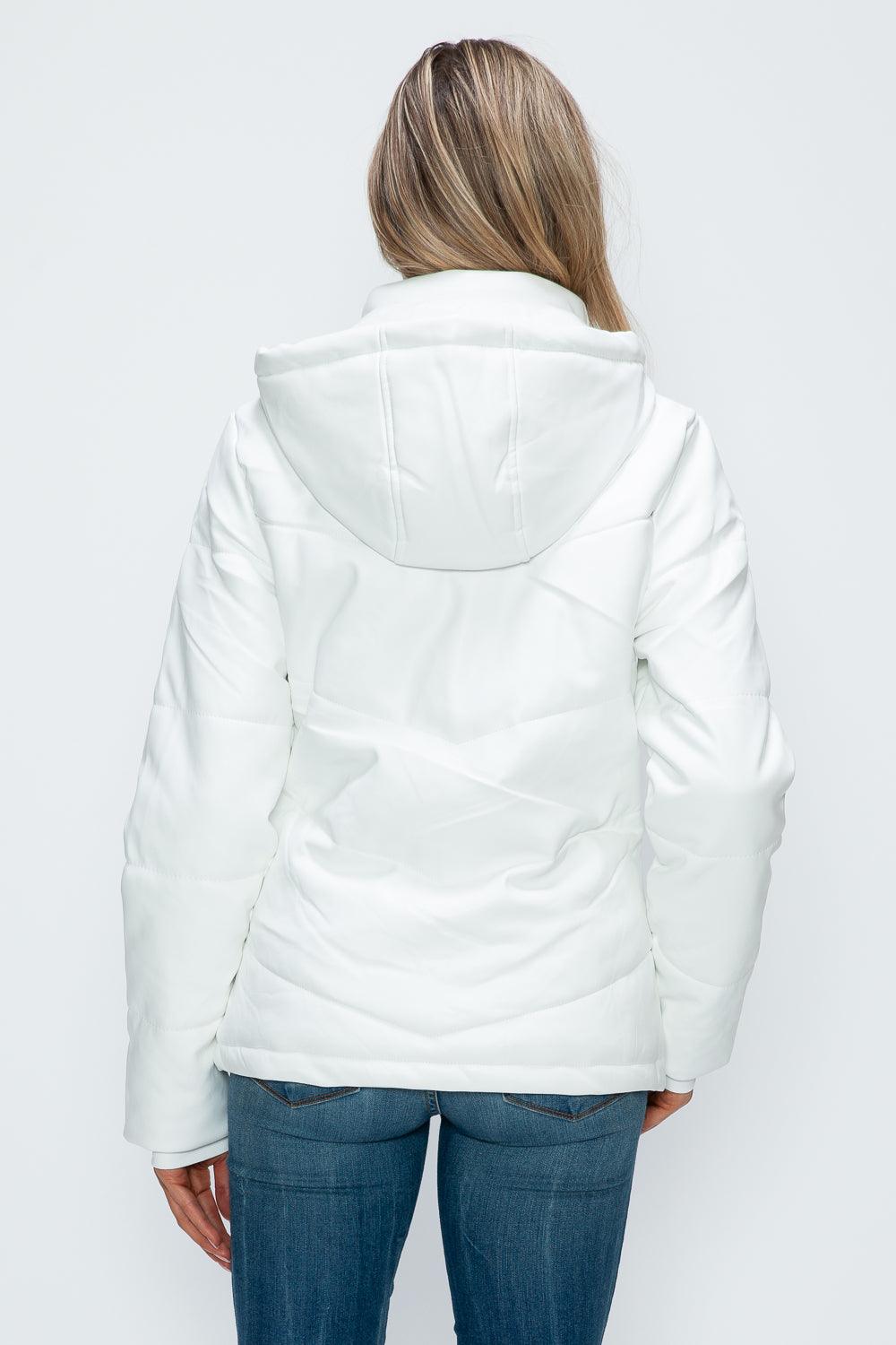 Giulia Pocketed Zip Up Puffer Jacket with Removable Hood