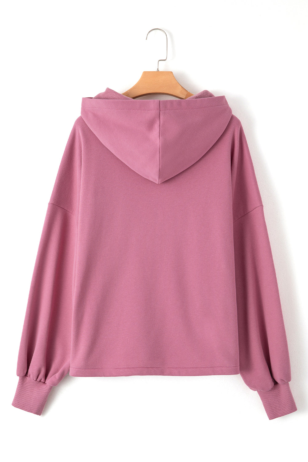 Kate Fleece Lined Half Zipper Kangaroo Pockets Loose Hoodie