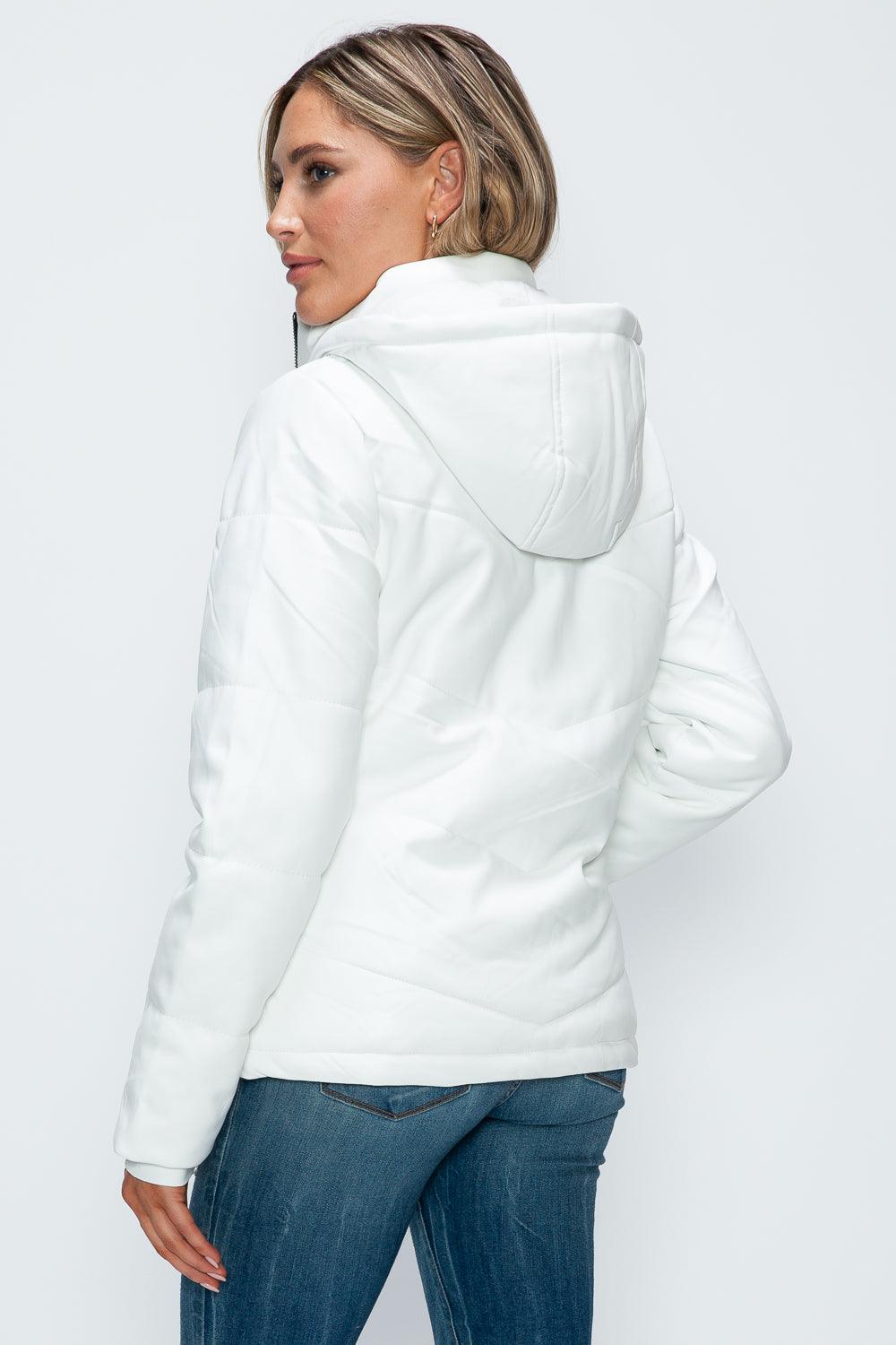Giulia Pocketed Zip Up Puffer Jacket with Removable Hood