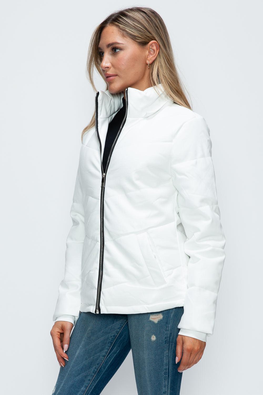 Giulia Pocketed Zip Up Puffer Jacket with Removable Hood