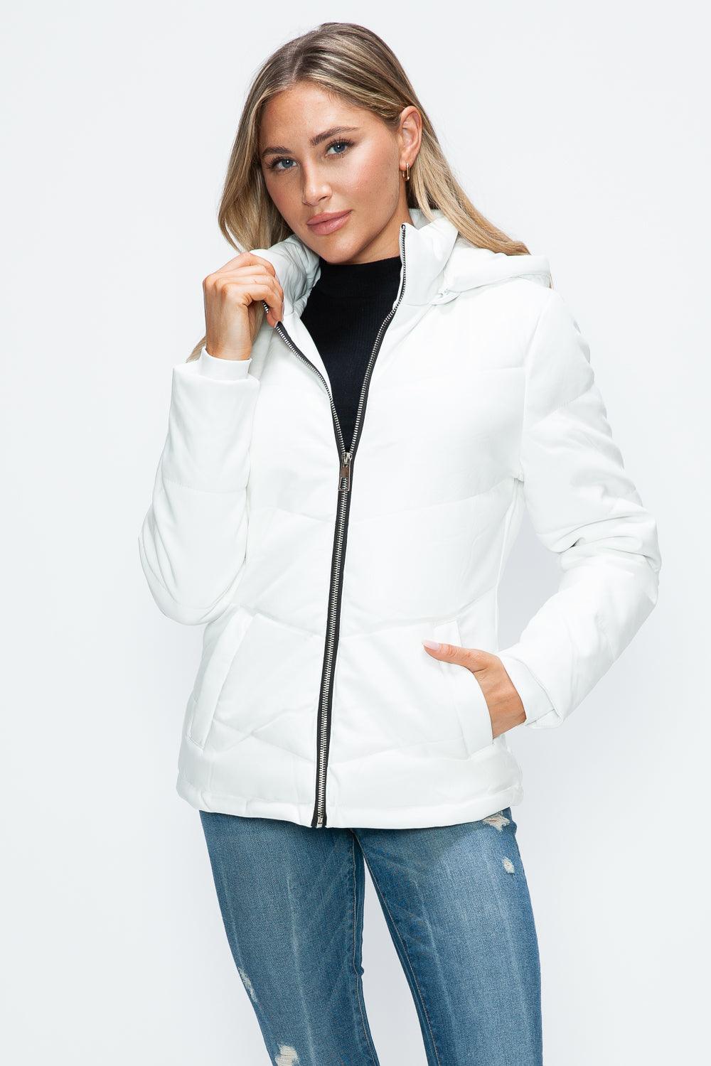 Giulia Pocketed Zip Up Puffer Jacket with Removable Hood