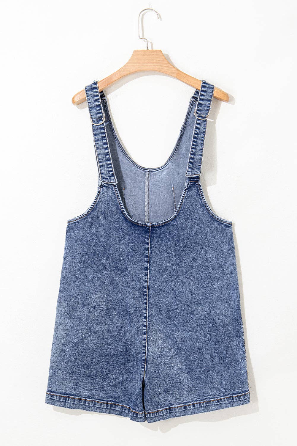 Denim Sleeveless Patched Pocket Romper