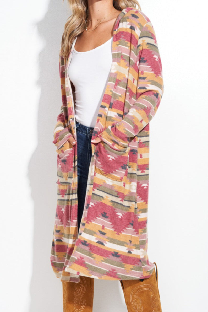 Aztec Hooded Cardigan Made in America