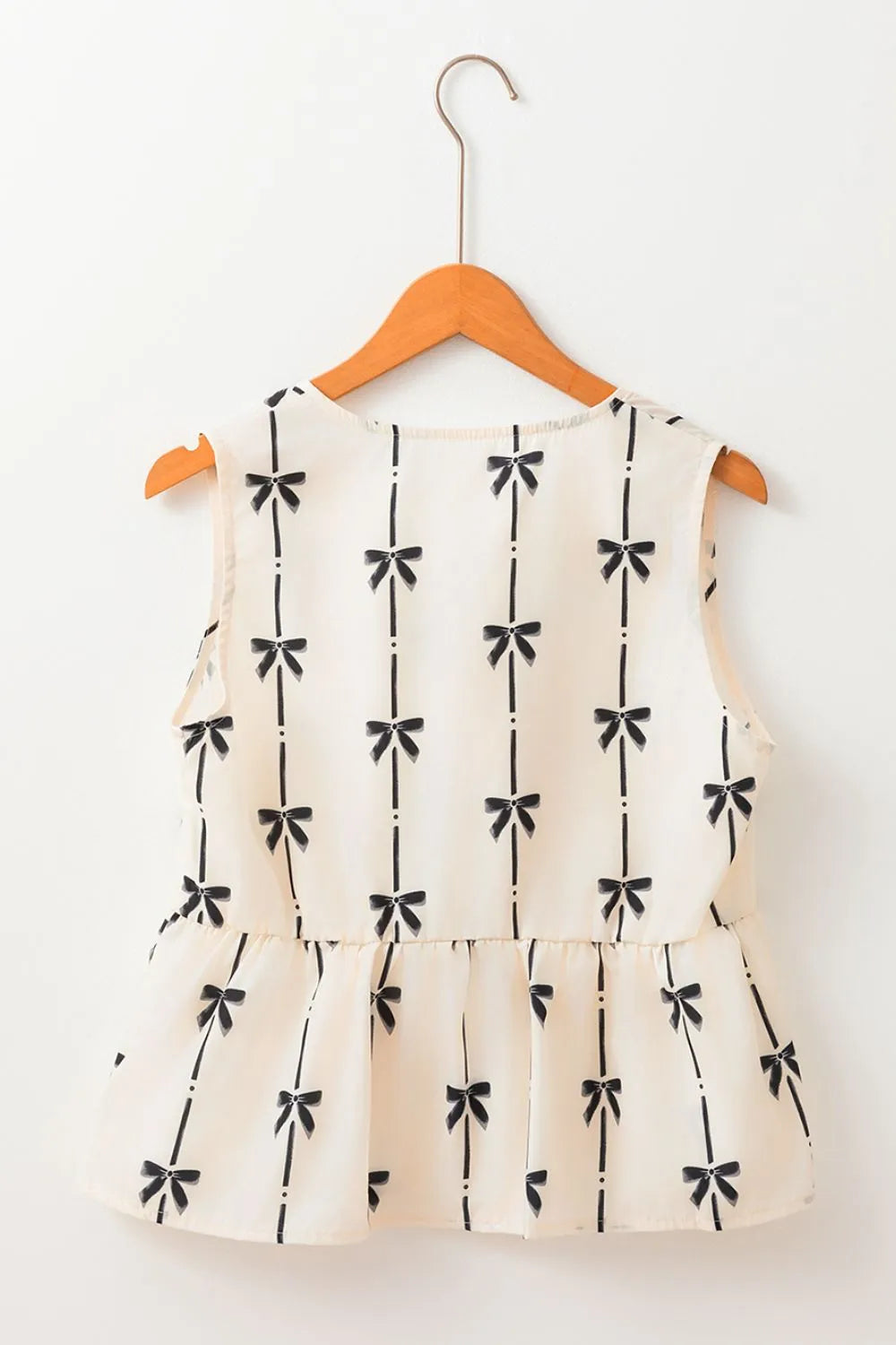 "Tied Front Bow Print Peplum Tank (LAST ONE)