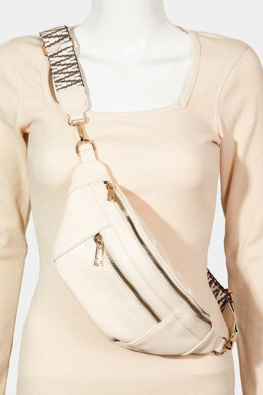 Fame  Leather Crossbody Bag with Removable Strap