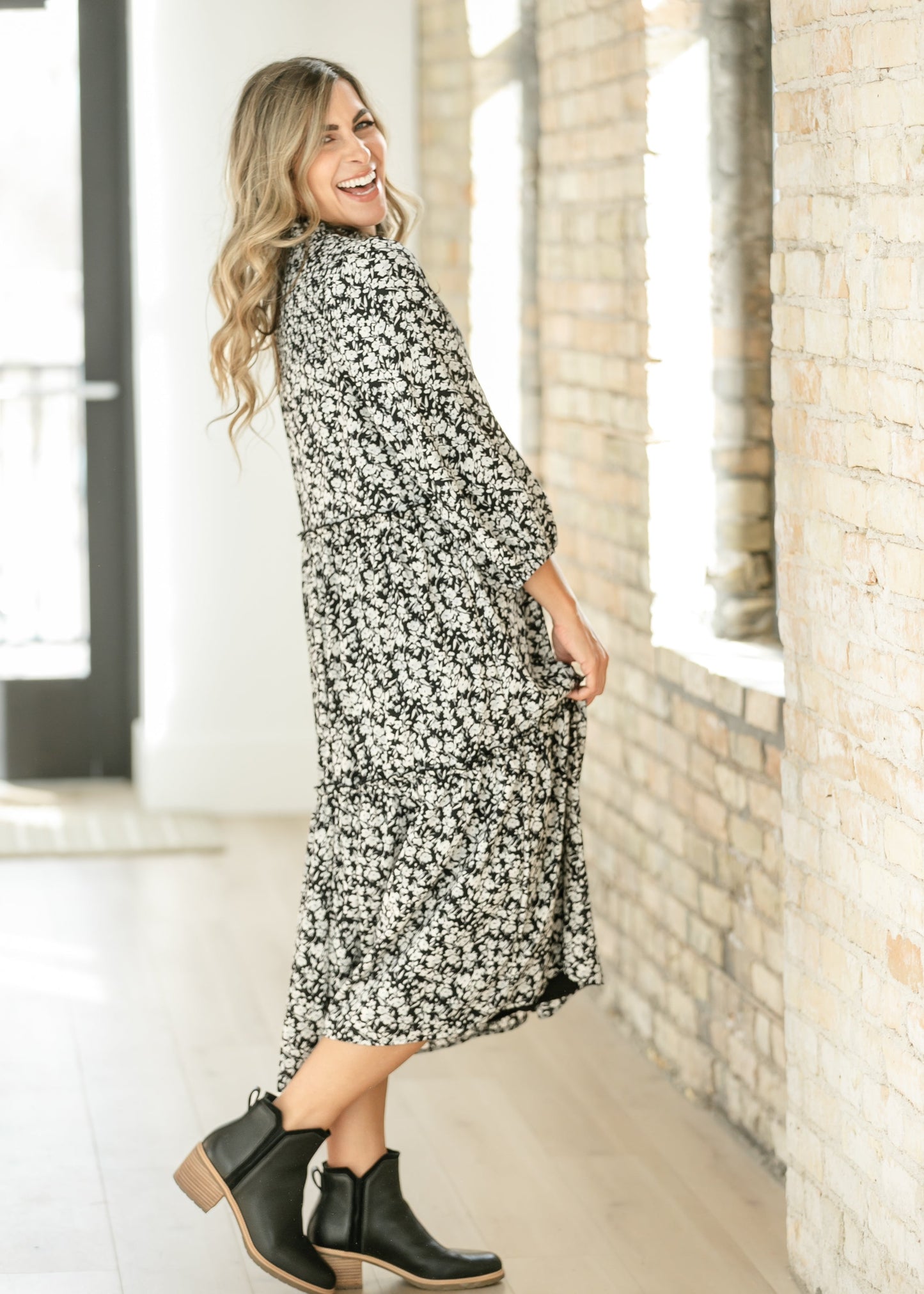 Isla 3/4 Sleeve Midi Dress - FINAL SALE