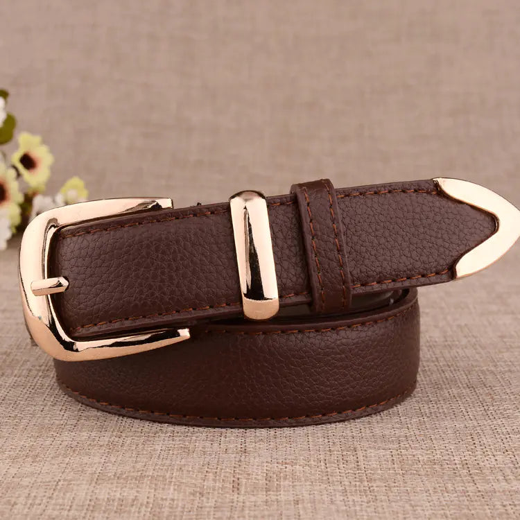 Fashionable Women's Casual Faux Leather Belt with Alloy Buckle