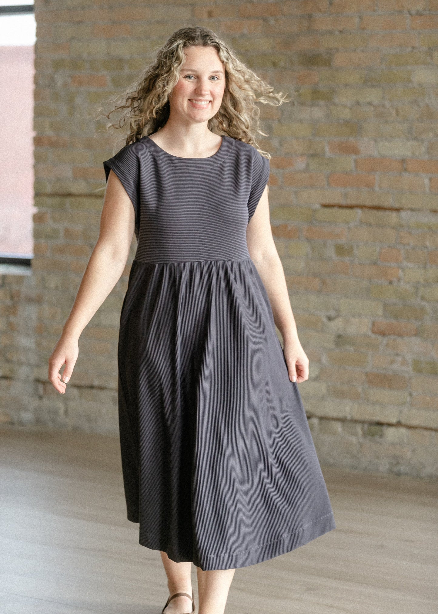 Olivia A-line Solid Midi Dress - FINAL SALE