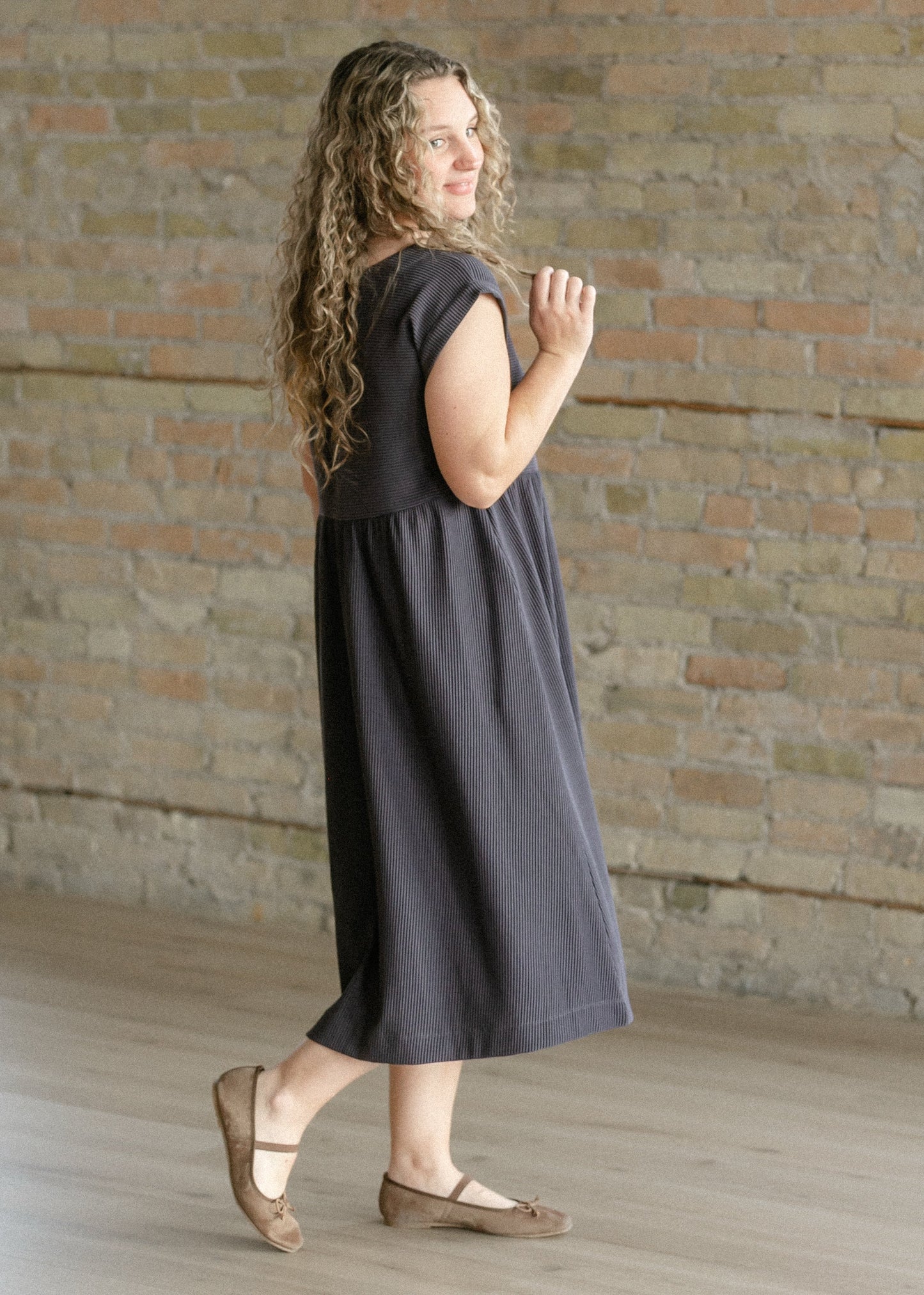 Olivia A-line Solid Midi Dress - FINAL SALE