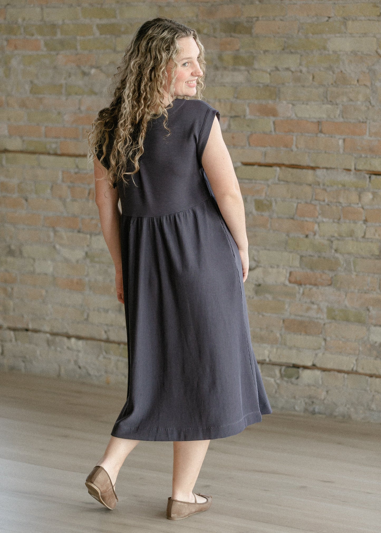 Olivia A-line Solid Midi Dress - FINAL SALE