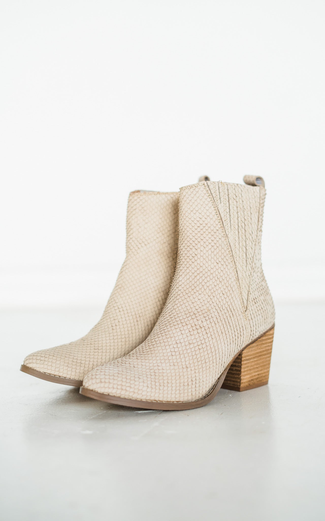 "Taris Ankle Boot in Cream