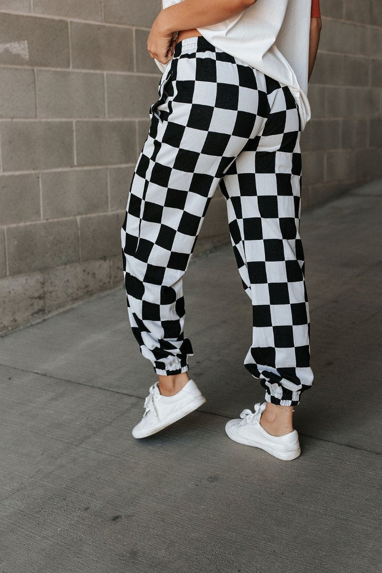 Checkered Joggers - Black Jack